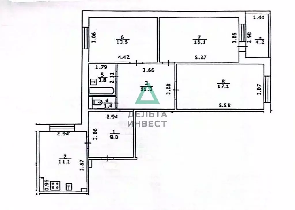 3-к кв. Башкортостан, Уфа ул. Мусы Джалиля, 74 (85.4 м) - Фото 2