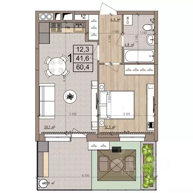 1-к кв. Рязанская область, Рязань пос. Шпалозавода, Окская Стрелка ... - Фото 1