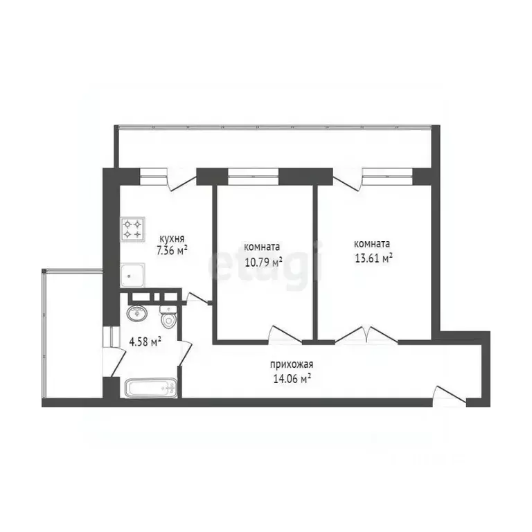 2-к кв. Красноярский край, Красноярск ул. Калинина, 191 (51.0 м) - Фото 2