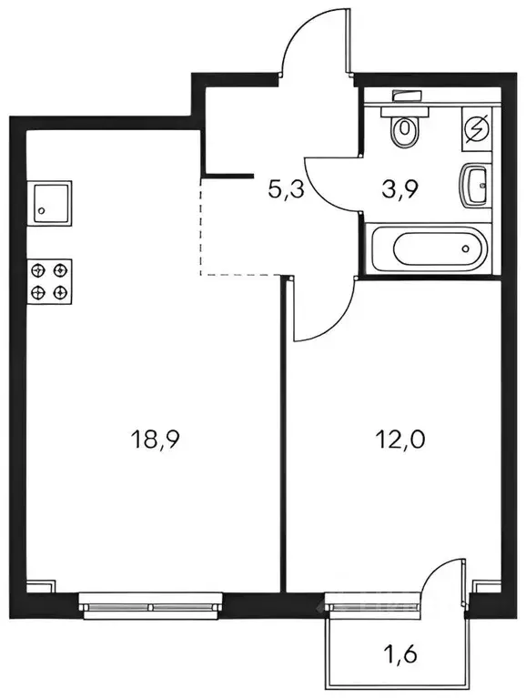 1-к кв. Москва ул. Поляны, 5Ак1 (42.3 м) - Фото 2