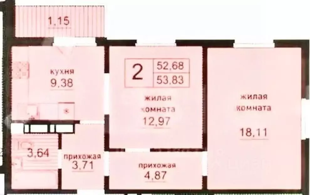 2-к кв. Татарстан, Казань просп. Альберта Камалеева, 32 (52.9 м) - Фото 2