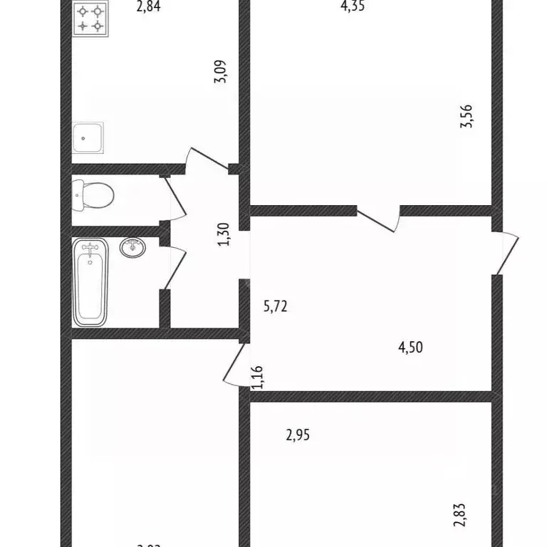 2-к кв. Костромская область, Кострома ул. Гагарина, 2 (81.1 м) - Фото 1