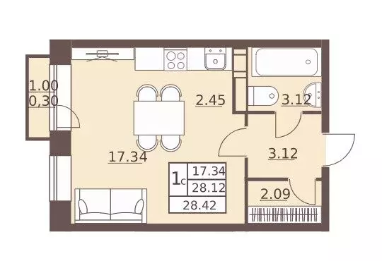 Квартира-студия: Балашиха, микрорайон Железнодорожный, улица ... - Фото 1