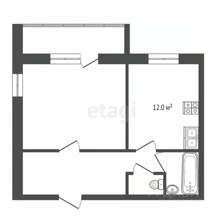 1-к кв. Владимирская область, Муром Владимирское ш., 12А (41.3 м) - Фото 1