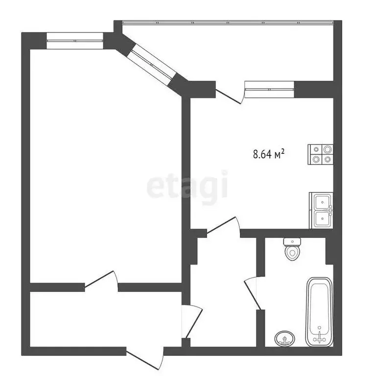 1-комнатная квартира: Якутск, улица Лермонтова, 87 (36 м) - Фото 0