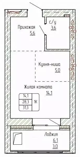 1-к кв. Алтайский край, Новоалтайск ул. Титова, 6 (31.3 м) - Фото 0