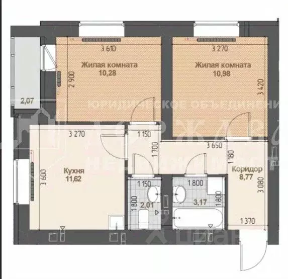 2-к кв. Кемеровская область, Кемерово ул. Сарыгина, 31 (47.0 м) - Фото 2