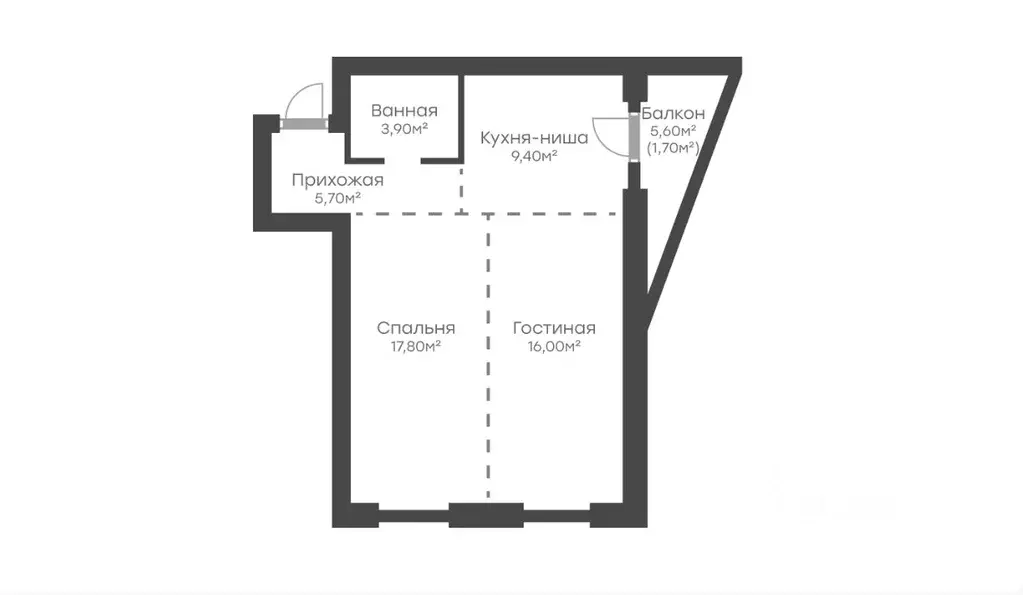 2-к кв. Алтайский край, Барнаул Северо-Западная ул., 48А (55.3 м) - Фото 1