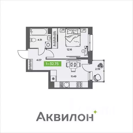 1-к кв. Архангельская область, Северодвинск Аквилон Север жилой ... - Фото 0