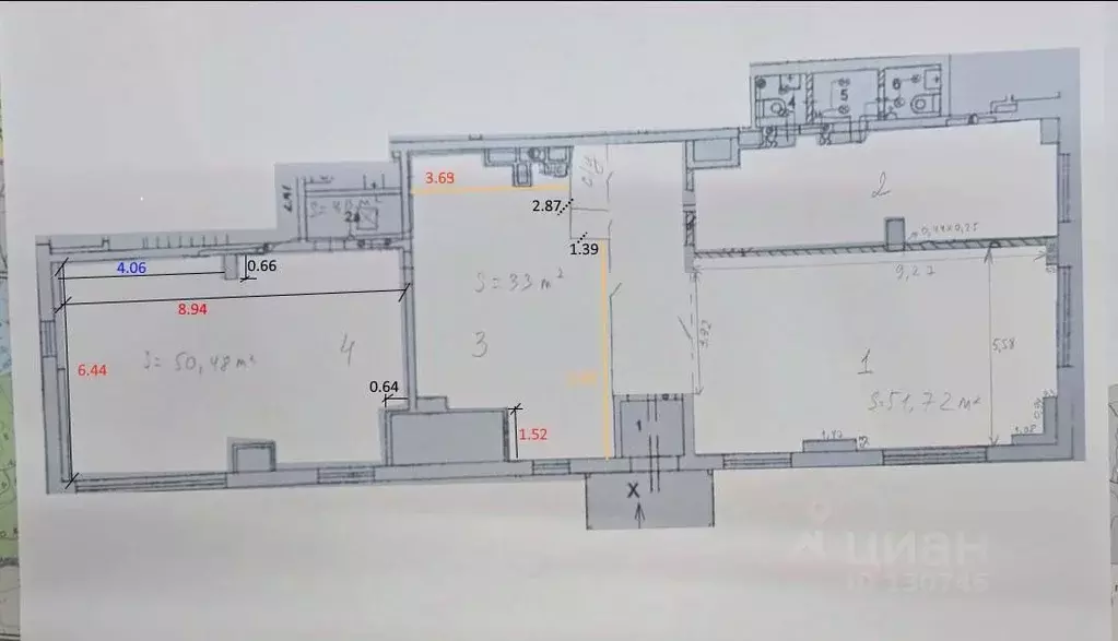 Помещение свободного назначения в Москва Ленинградское ш., 25к3 (52 м) - Фото 2