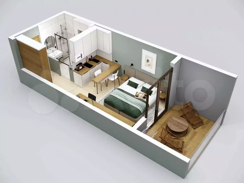 Апартаменты-студия, 29,2 м, 7/9 эт. - Фото 1