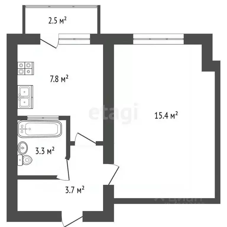 1-к кв. Краснодарский край, Геленджик городской округ, с. Кабардинка ... - Фото 2