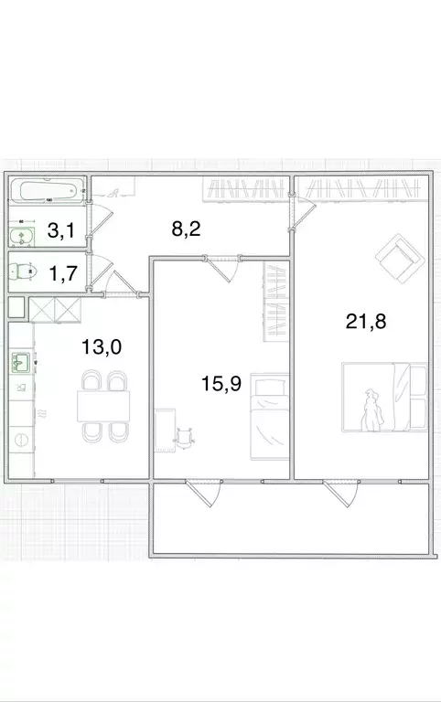 Продаётся 2-к квартира, 63.7 м - Фото 1