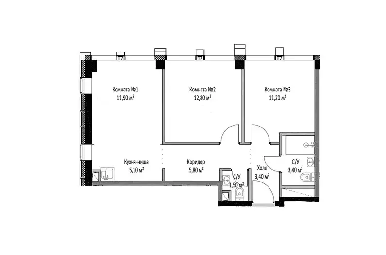 Продаётся 2-к квартира, 55.1 м - Фото 0
