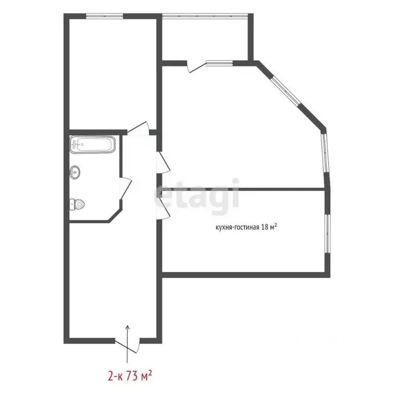 2-к кв. Свердловская область, Екатеринбург бул. Сергея Есенина, 10 ... - Фото 2