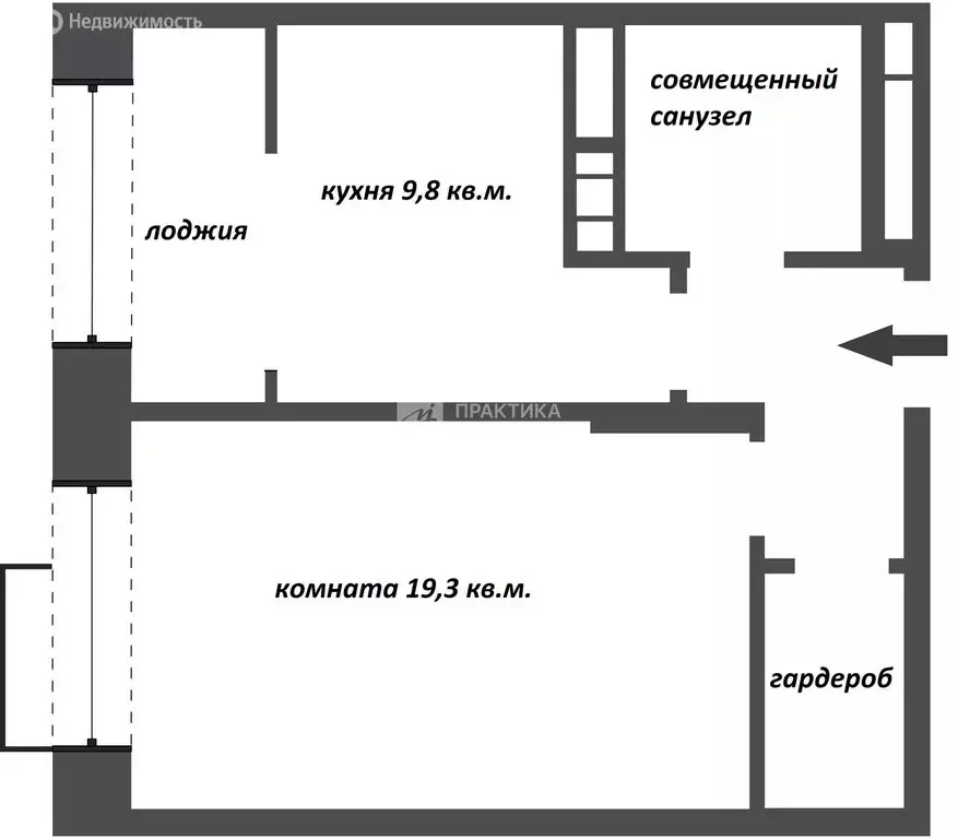 1-комнатная квартира: Москва, Клинская улица, 2А (40.4 м) - Фото 1