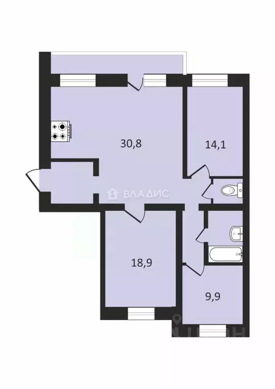 3-к кв. Липецкая область, Липецк ул. А.Г. Стаханова, 2 (86.6 м) - Фото 1
