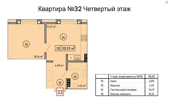 1-к кв. Калининградская область, Светлогорск ул. Ленина, 30 (30.3 м) - Фото 0