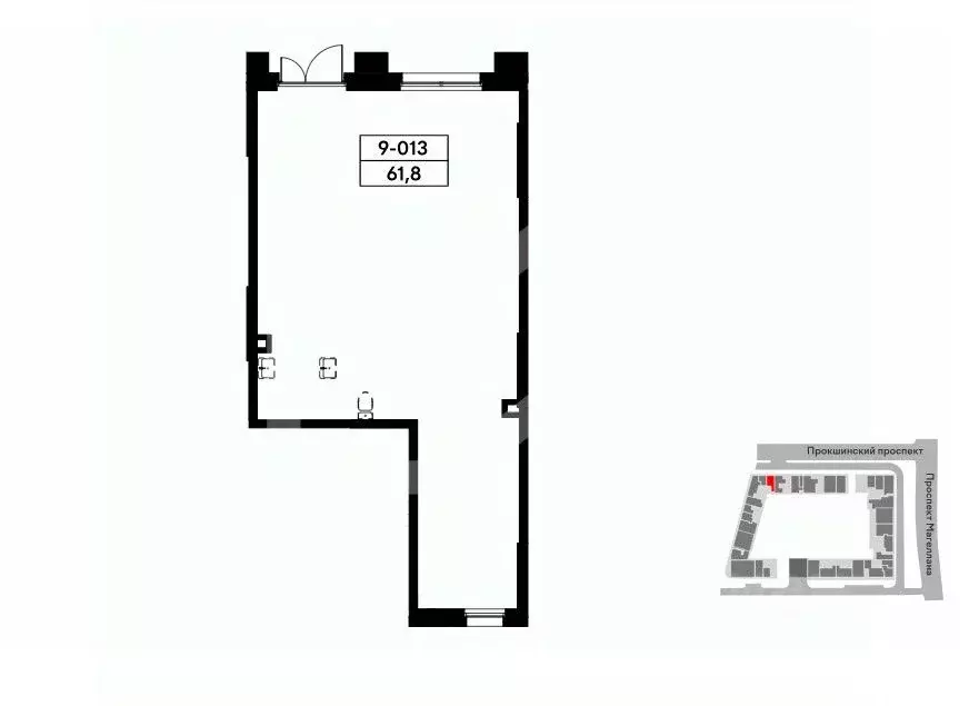 Помещение свободного назначения в Москва Прокшино жилой комплекс (62 ... - Фото 2