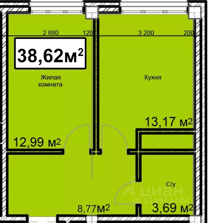 1-к кв. Ставропольский край, Ессентуки ул. Благодатная, 22к3 (38.62 м) - Фото 1
