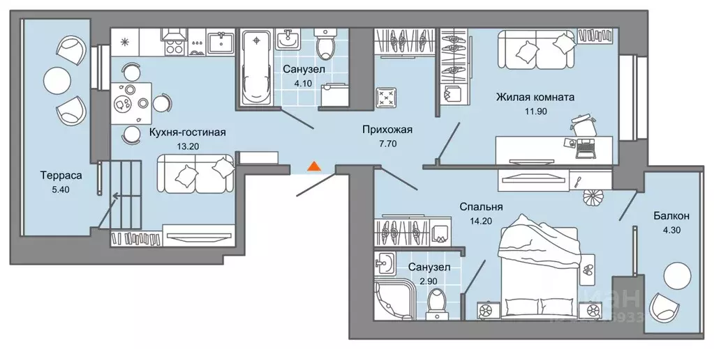 2-к кв. Пермский край, Пермь ул. Дзержинского, 31Б (58.0 м) - Фото 1