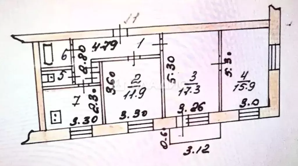 3-к кв. Ивановская область, Иваново ул. Зверева, 16 (65.7 м) - Фото 2
