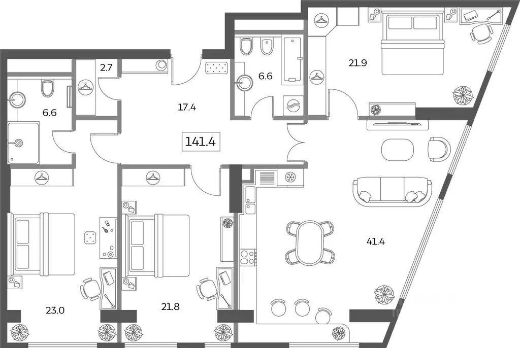 4-к кв. Москва Мытная ул., 40к1 (143.5 м) - Фото 0