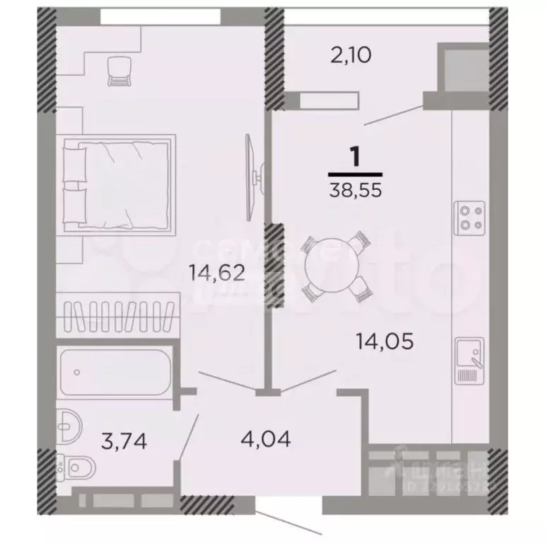 1-к кв. Рязанская область, Рязань Совхозная ул., 6 (38.8 м) - Фото 2
