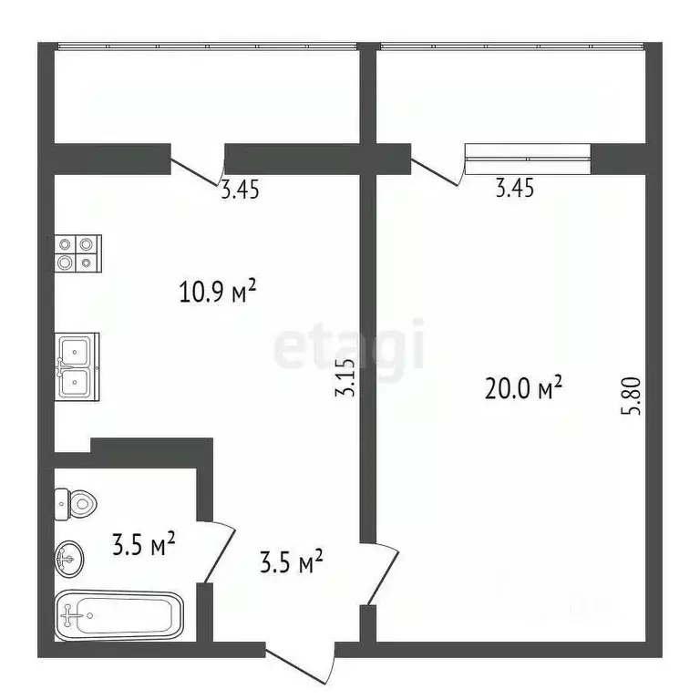 1-к кв. Коми, Усинск ул. Строителей, 4 (38.5 м) - Фото 1