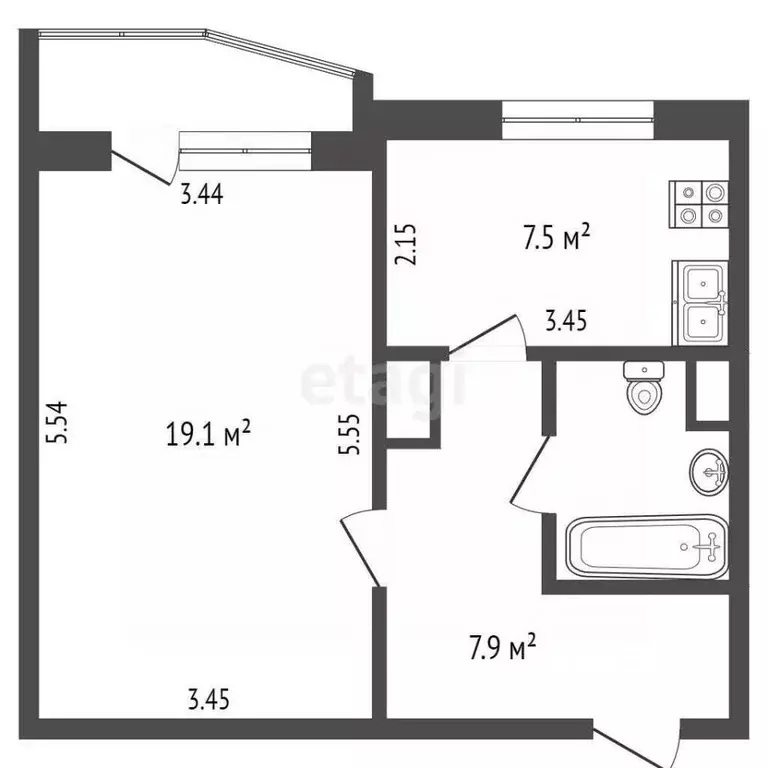 1-к кв. Москва Бирюлевская ул., 1К1 (36.4 м) - Фото 1