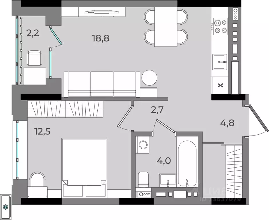 1-к кв. Удмуртия, Ижевск Северо-Западный жилрайон, 2-й мкр, Новый ... - Фото 0