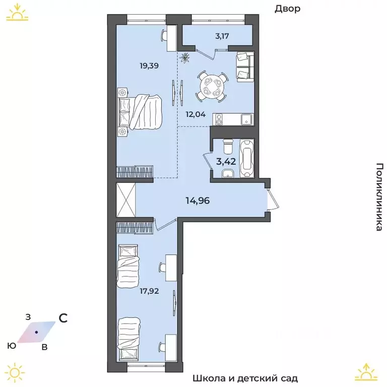 2-к кв. Иркутская область, Иркутский муниципальный округ, Маркова рп, ... - Фото 1