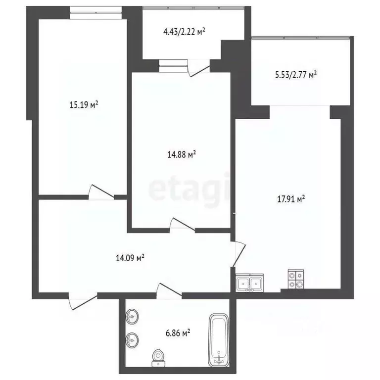 3-к кв. Ростовская область, Ростов-на-Дону Филимоновская ул., 117 ... - Фото 2