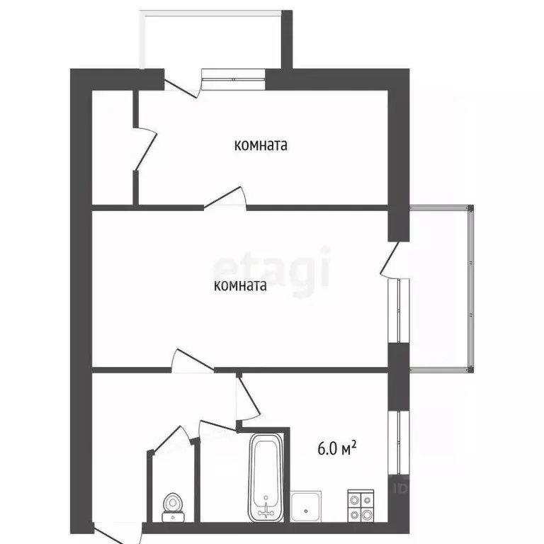 2-к кв. Севастополь просп. Генерала Острякова, 80 (47.0 м) - Фото 1