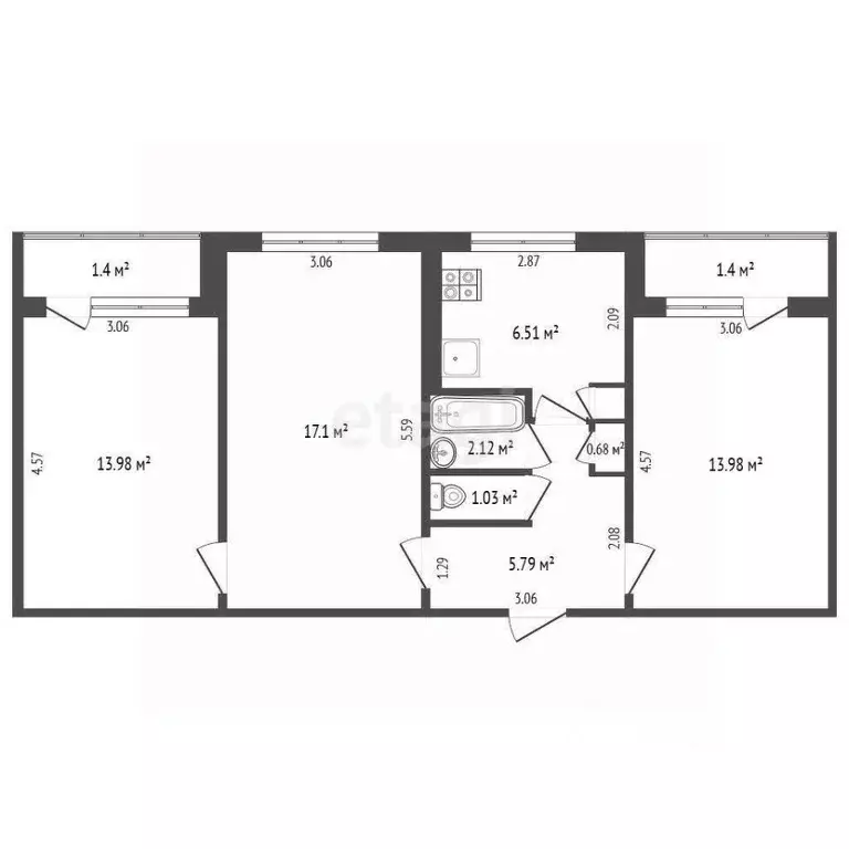 3-к кв. Мордовия, Зубово-Полянский район, Явас рп ул. Октябрьская, 16 ... - Фото 2