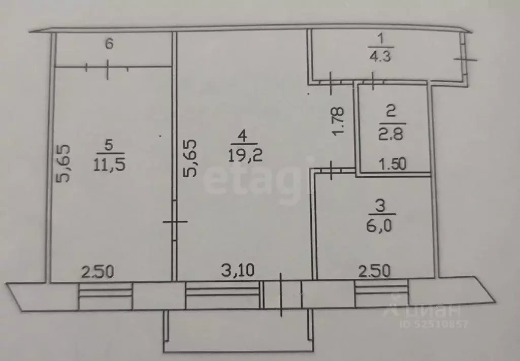 2-к кв. Башкортостан, Ишимбай Революционная ул., 10 (42.8 м) - Фото 2