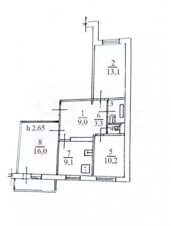 3-к. квартира, 64 м, 8/10 эт. - Фото 0