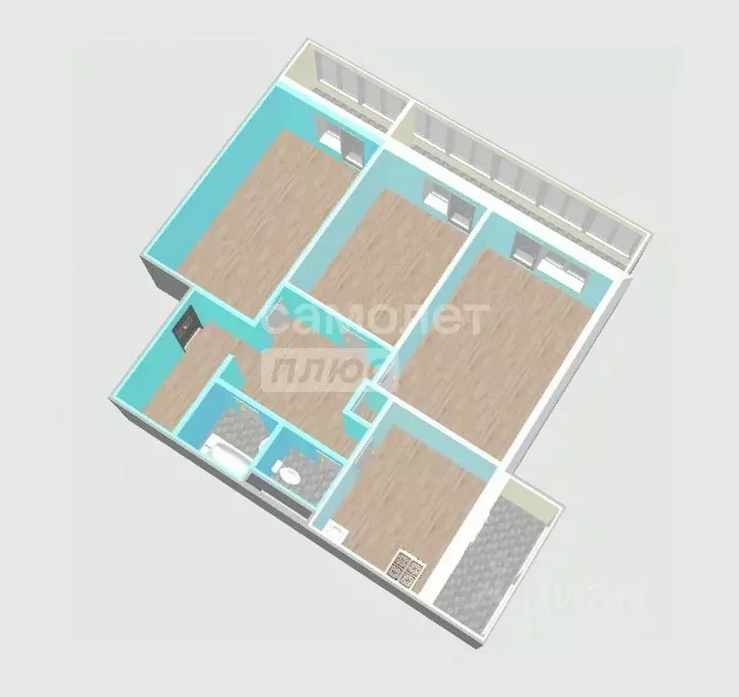 3-к кв. Краснодарский край, Туапсе ул. Говорова, 53 (67.3 м) - Фото 2