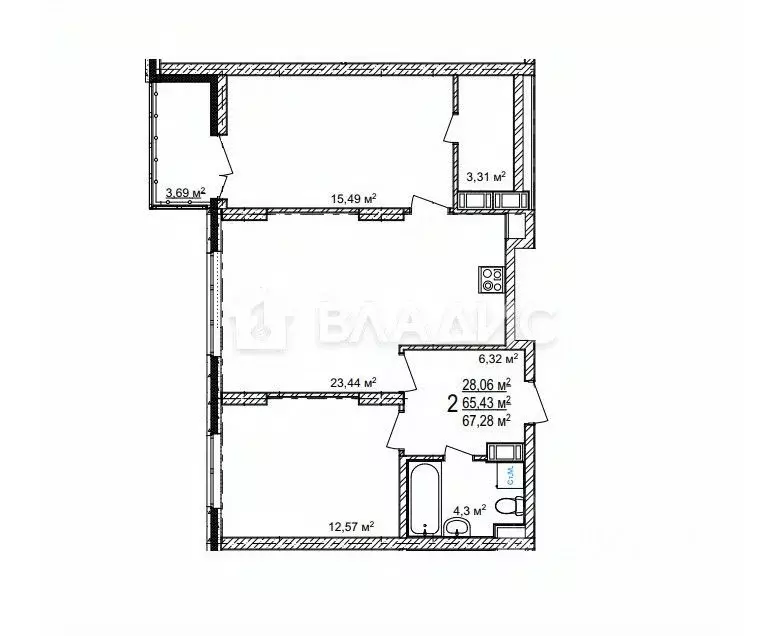 2-к кв. Нижегородская область, Нижний Новгород д. Анкудиновка, ул. ... - Фото 2
