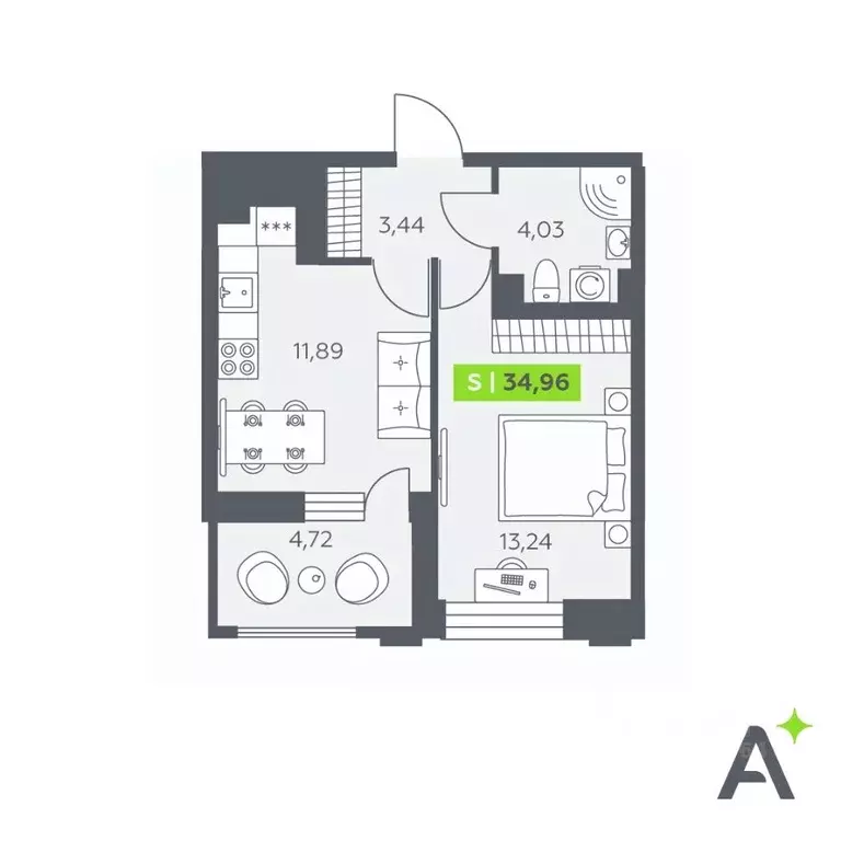 1-к кв. Ленинградская область, Всеволожский район, Заневское городское ... - Фото 1