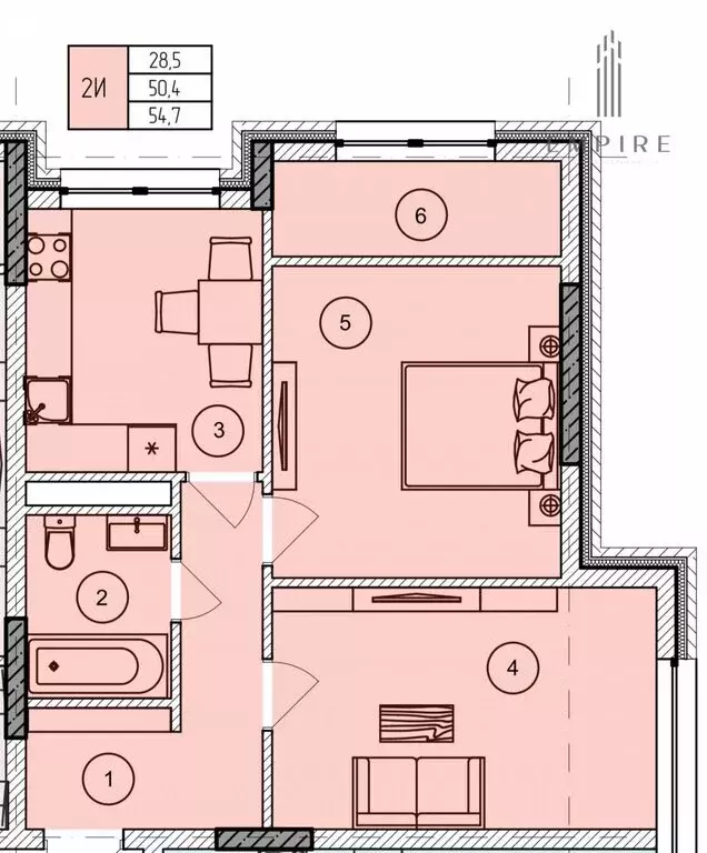 2-комнатная квартира: Грозный, проспект Ахмат-Хаджи Абдулхамидовича ... - Фото 1
