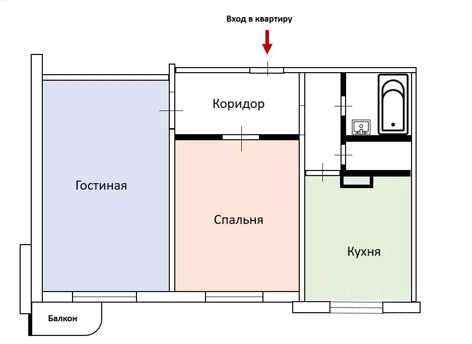 2-к кв. Московская область, Люберцы Комсомольский просп., 10/1 (54.0 ... - Фото 2
