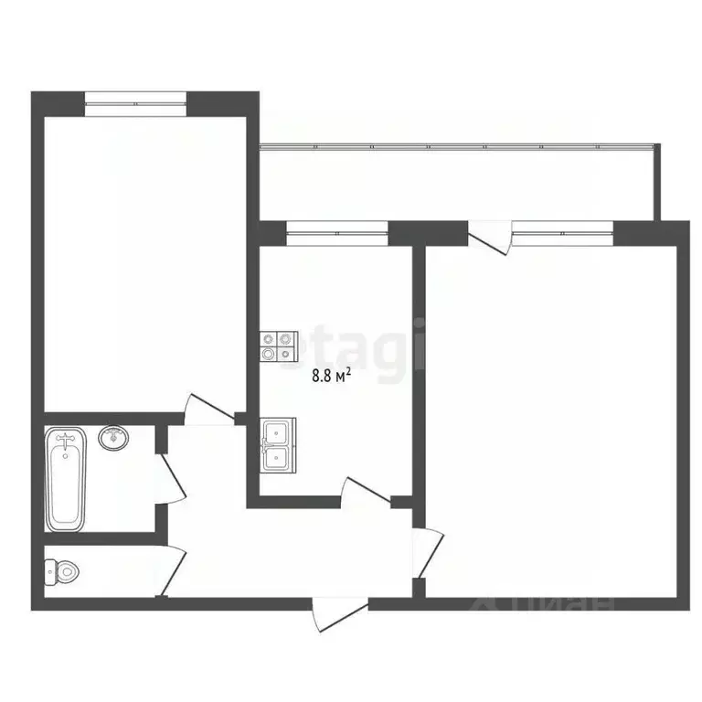 2-к кв. Московская область, Одинцово ул. Маршала Неделина, 9 (50.0 м) - Фото 2