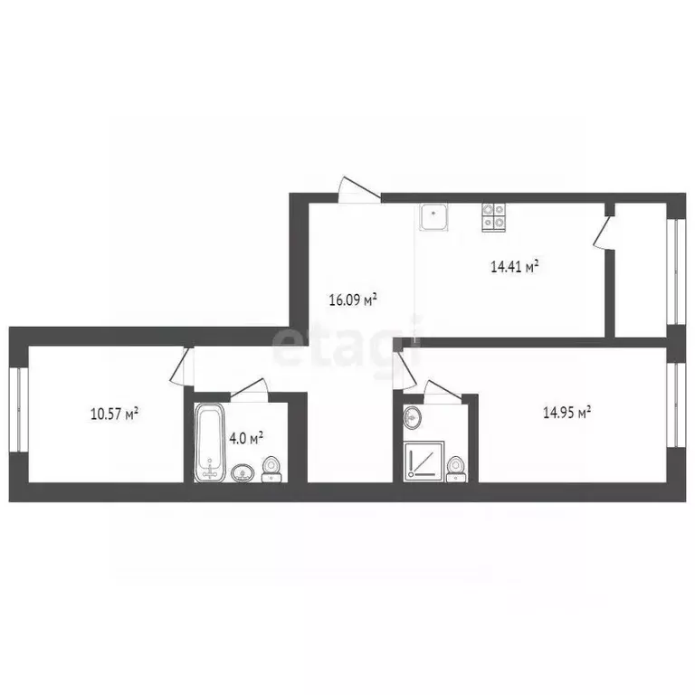 2-к кв. Калужская область, Калуга Жилыеы Острова кв-л,  (66.42 м) - Фото 2