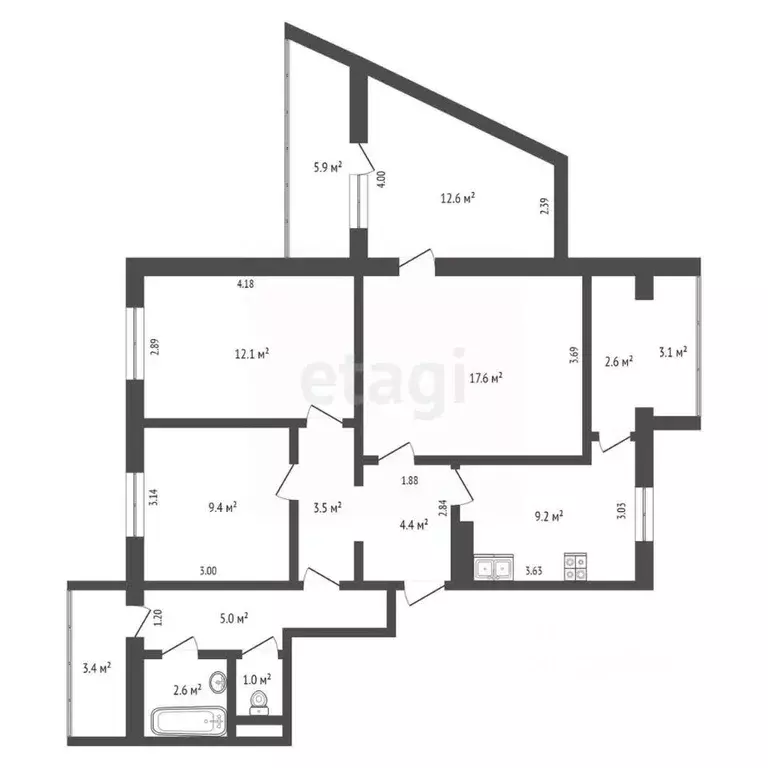 4-к кв. Крым, Ялта ул. Тимирязева, 39 (77.4 м) - Фото 1
