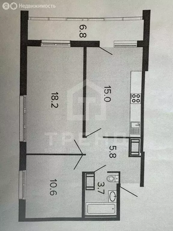 2-комнатная квартира: Санкт-Петербург, Глухарская улица, 26 (52.6 м) - Фото 1
