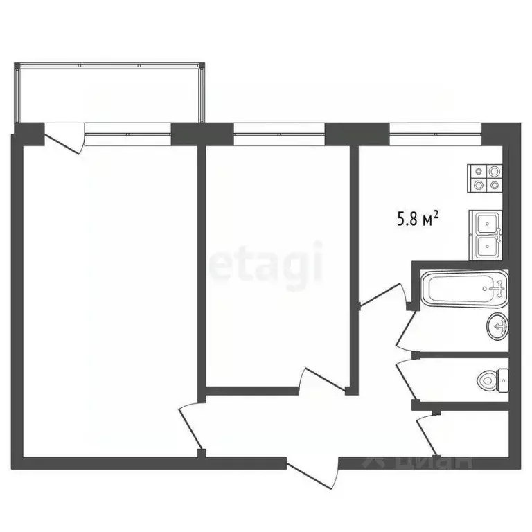 2-к кв. Архангельская область, Архангельск просп. Дзержинского, 1к2 ... - Фото 2
