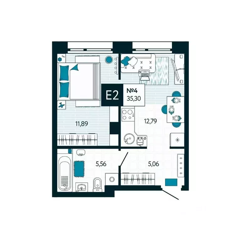 1-к кв. Тульская область, Тула ул. Чмутова, 158Д (35.3 м) - Фото 0