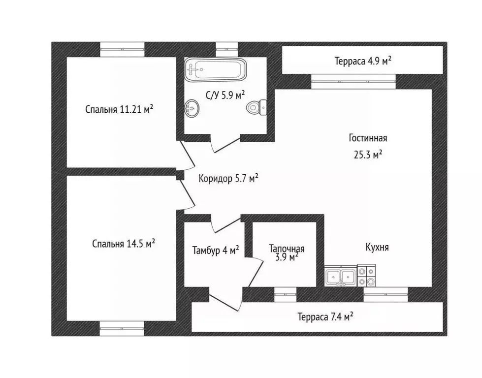 Дом в Тюменская область, Тюмень  (85 м) - Фото 2