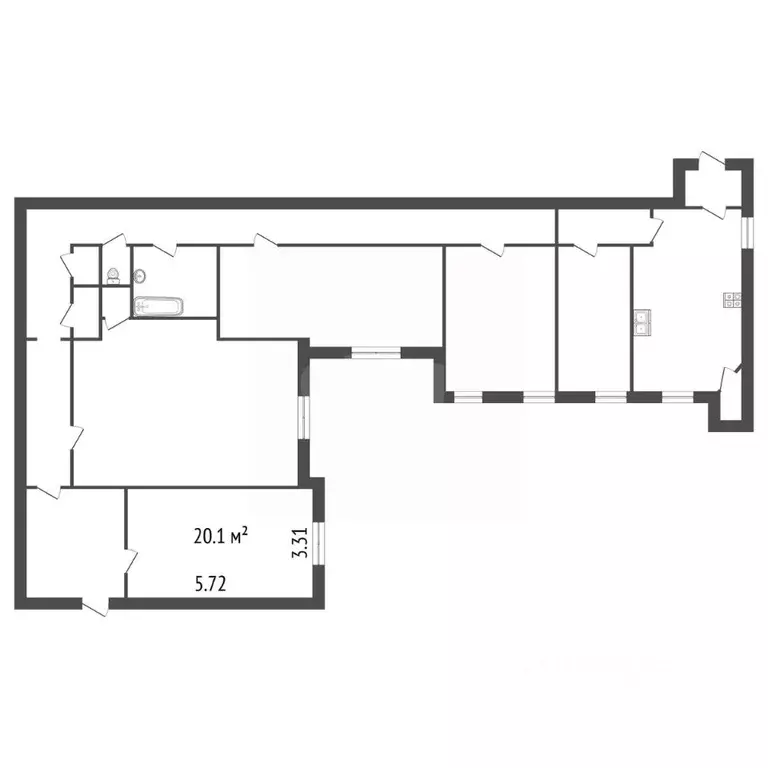 Комната Санкт-Петербург ул. Некрасова, 58 (20.1 м) - Фото 2